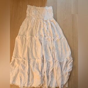 White Ruffled Maxi Skirt